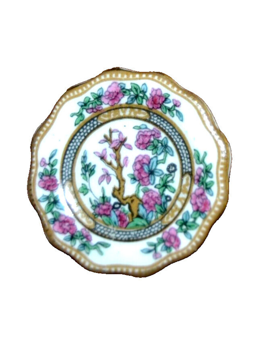 Vintage Coalport Fine Bone China Floral Brooch Made in England 1.5"